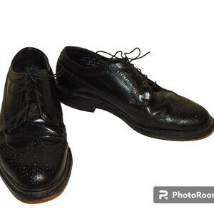 Imperial Biltrite Black Leather Wingtip Oxford Dress Shoes Size 10.5